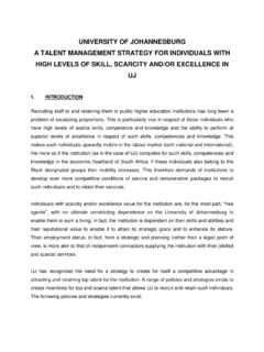 Talent Management Strategy - University of Johannesburg