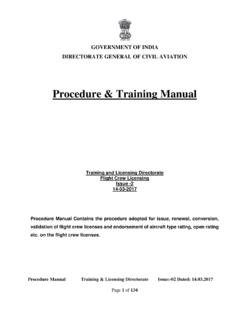 Procedure &amp; Training Manual - Directorate General …