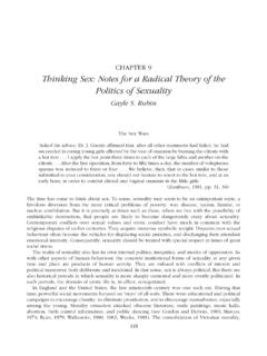 CHAPTER 9 Thinking Sex: Notes for a Radical Theory of the ...