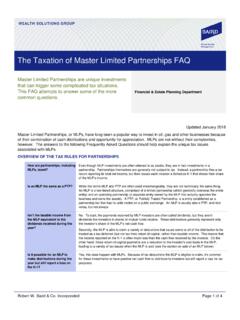 The Taxation of Master Limited Partnerships FAQ - Baird