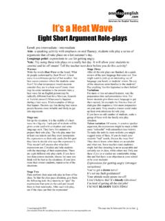 Eight Short Argument Role-plays - Matthew Barbee