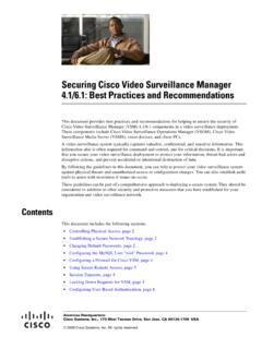 Securing Cisco Video Surveillance Manager 4.1/6.1: Best ...