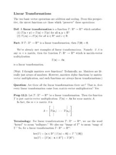 Linear Transformations - Stanford University