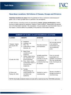 Tech Note Definitions of Classes, Groups and Divisions ...