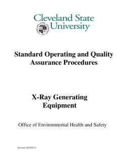 Standard Operating and Quality Assurance Procedures X-Ray ...