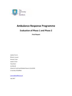 Ambulance Response Programme - The University of Sheffield