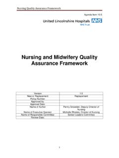Nursing Quality Performance Assurance Framework Policy