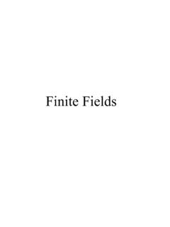 Finite Fields - Mathematical and Statistical Sciences