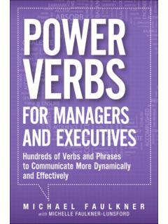 Power Verbs for Managers - pearsoncmg.com