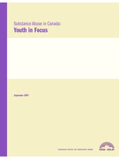 Substance Abuse in Canada: Youth in Focus