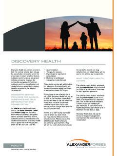 DISCOVERY HEALTH - afhealth.co.za