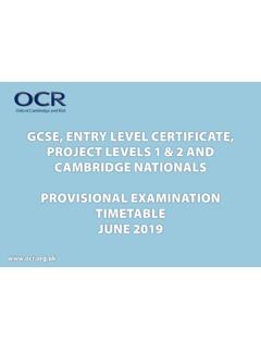 OCR June 2019 Provisional examination timetable - …