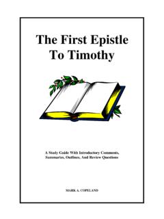 The First Epistle To Timothy - Executable Outlines