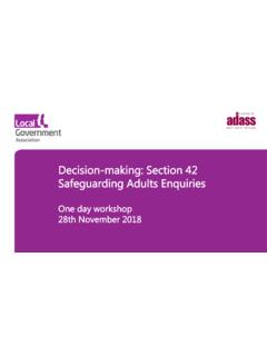 Decision-making: Section 42 Safeguarding Adults Enquiries