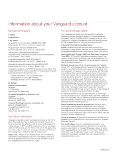 Information about your Vanguard account