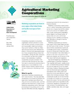 Understanding Cooperatives: Agricultural Marketing ...