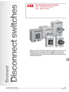 Enclosed disconnect switches 16A – 3150A Non-fusible 30A ...