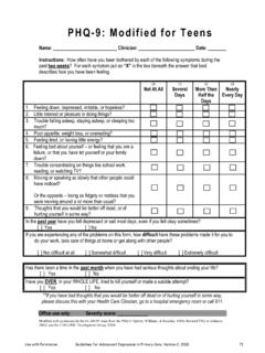 PHQ-9: Modified for Teens - American Academy of Child and ...