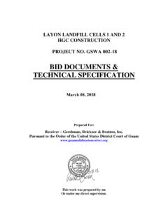 BID DOCUMENTS &amp; TECHNICAL SPECIFICATION
