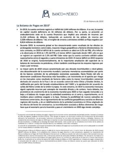 La Balanza de Pagos en 20191 - banxico.org.mx