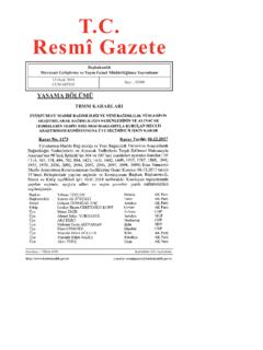 T.C. Resm&#238; Gazete - T.C. Resmi Gazete
