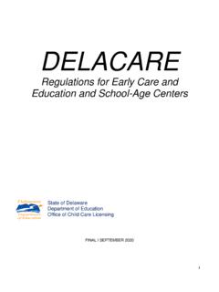 Regulations for Early Care and Education and School-Age ...