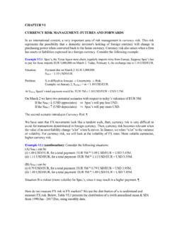 CHAPTER VI CURRENCY RISK MANAGEMENT: FUTURES …