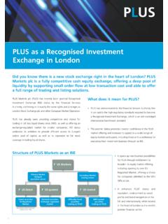 PLUS as a Recognised Investment Exchange in …