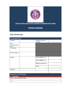 APPLICATION AND SAFEGUARDING INFORMATION FORM