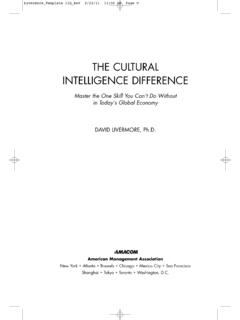 THE CULTURAL INTELLIGENCE DIFFERENCE - David …