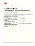 API Standard 520 - American Petroleum Institute