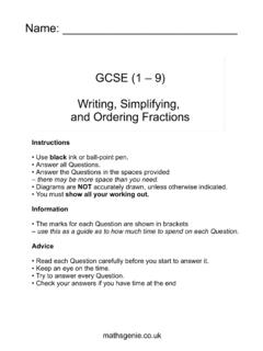 Simplifying and Ordering Fractions - Maths Genie