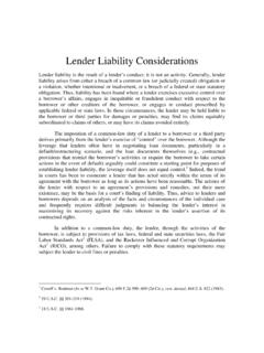 Lender Liability Considerations - American Bar …
