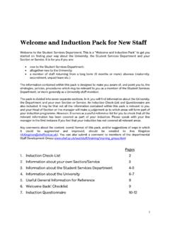 Welcome and Induction Pack for New Staff