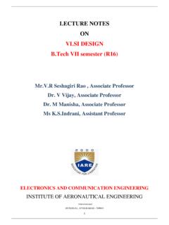 LECTURE NOTES ON VLSI DESIGN B.Tech VII semester (R16)