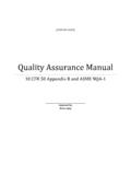 Quality Assurance Manual - NQA-1