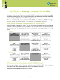 GCSE History summer 2022 FAQs - qualifications.pearson.com