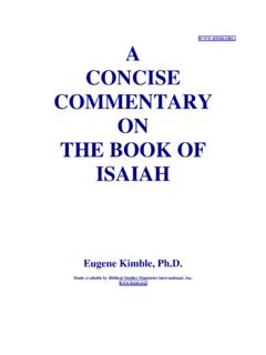 A CONCISE COMMENTARY ON THE BOOK OF ISAIAH
