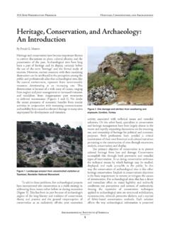 Heritage, Conservation, and Archaeology: An Introduction