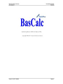 Handleiding BasCalc-GWW /Ari /Basis en /Plus …