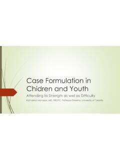 Case Formulation in Chidren and Adolescents