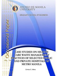Case Studies on Health Care - Ateneo Graduate School of ...