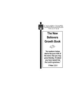 New Believers Growth Book - Calvary Chapel Tri-Cities
