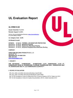 UL Evaluation Report - Firestone Building Products