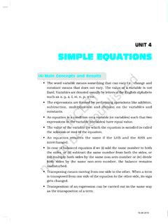 Unit-4 simple equation