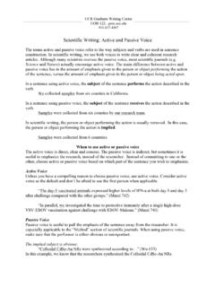 Scientific Writing-Active and Passive Voice