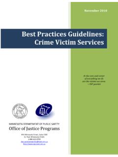 Best Practices Guidelines: Crime Victim Services