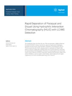 Rapid Separation of Paraquat and Diquat Using Hydrophilic ...
