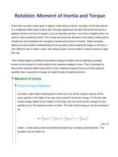 Rotation: Moment of Inertia and Torque - Waterloo Maple