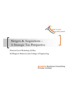 Mergers &amp; Acquisitions – A Strategic Tax Perspective